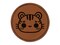 Charming Kawaii Chibi Tiger Face Blushing Cheeks Round Iron-On Engraved Faux Leather Patch Applique - 2.5"